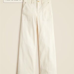 J. Crew Cream Wide-Leg Pants